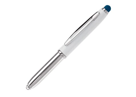 Stylus Kugelschreiber Shine - Weiss / Dunkelblau bedrucken, Art.-Nr. LT87794-N0110