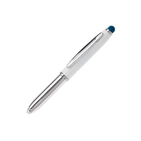 Stylus Kugelschreiber Shine - Weiss / Dunkelblau bedrucken, Art.-Nr. LT87794-N0110