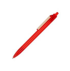 Kugelschreiber Ozean mit Papierclip - Transparent Rot bedrucken, Art.-Nr. LT87822-N0421