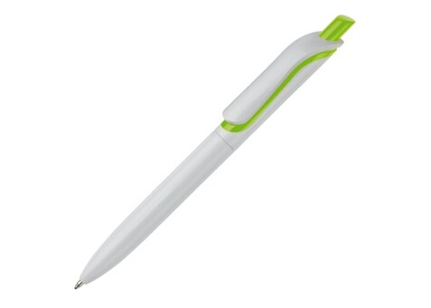 Kugelschreiber Modell Click Shadow - Hergestellt in Deutschland - Weiss / Hellgrün bedrucken, Art.-Nr. LT87864-N0132