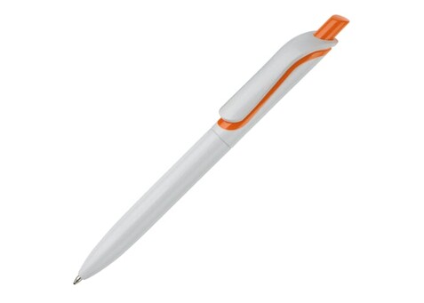 Kugelschreiber Modell Click Shadow - Hergestellt in Deutschland - Weiss / Orange bedrucken, Art.-Nr. LT87864-N0126