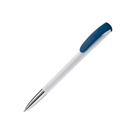 Kugelschreiber Deniro mit Metallspitze Hardcolour - Weiss / Dunkelblau bedrucken, Art.-Nr. LT87954-N0110