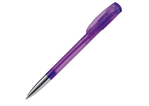 Kugelschreiber Deniro mit Metallspitze Frosty - Ecru / Purple bedrucken, Art.-Nr. LT87955-N5472