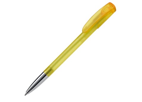 Kugelschreiber Deniro mit Metallspitze Frosty - Ecru / Gelb bedrucken, Art.-Nr. LT87955-N5441