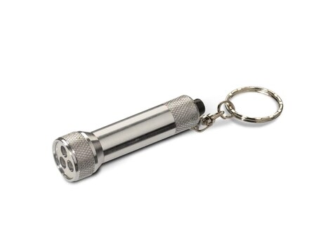 Mini-LED-Lampe mit Schlüsselring - Silber bedrucken, Art.-Nr. LT90957-N0005