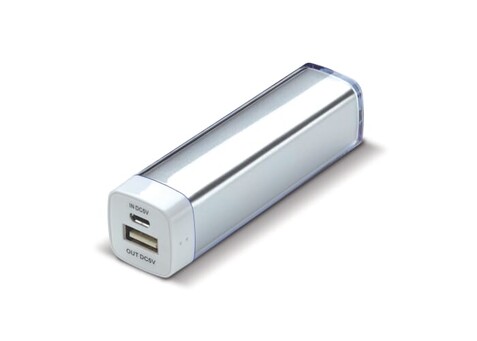 Powerbank Transparent 2200mAh - Transparent Silber bedrucken, Art.-Nr. LT91029-N0405