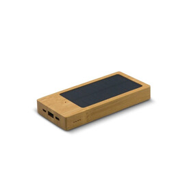 Solar Powerbank Bambus 8.000mAh - Holz bedrucken, Art.-Nr. LT91276-N0093