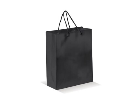 Laminierte Papiertasche, mittel - Schwarz bedrucken, Art.-Nr. LT91512-N0002