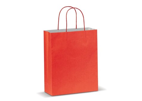 Mittlere Papiertasche im Eco Look 120g/m² - Rot bedrucken, Art.-Nr. LT91717-N0021 Mittlere Papiertasche im Eco Look 120g/m² - Rot bedrucken, Art.-Nr. LT91717-N0021