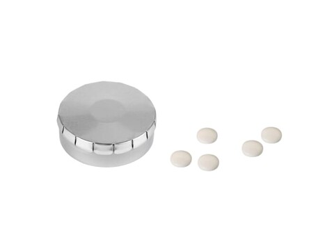 Pfefferminzdose One-Click - Silber bedrucken, Art.-Nr. LT91794-N0005