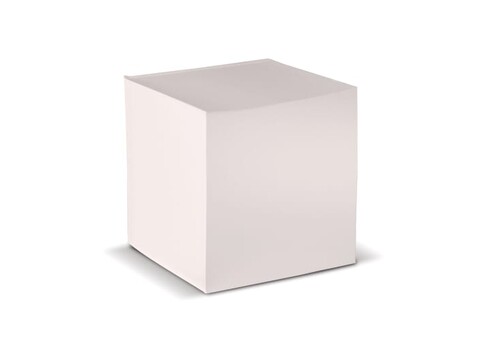 Zettelblock aus recycelten Papier 10x10x10cm - Weiss bedrucken, Art.-Nr. LT91802-N0001