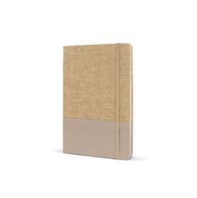 Notizbuch Jute R-PET - Ecru bedrucken, Art.-Nr. LT92077-N0054