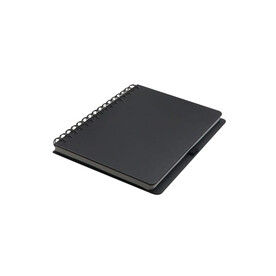 Notizbuch mit Spiralbindung, mit recycelten Papier, DIN A5 - Schwarz bedrucken, Art.-Nr. LT92524-N0002