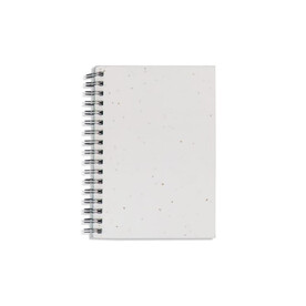 Spiral-Notizbuch aus Saatgutpapier - Weiss bedrucken, Art.-Nr. LT92526-N0001