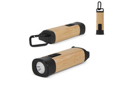 Wiederaufladbare R-ABS &amp;amp; Bamboo Taschenlampe bedrucken, Art.-Nr. LT93318