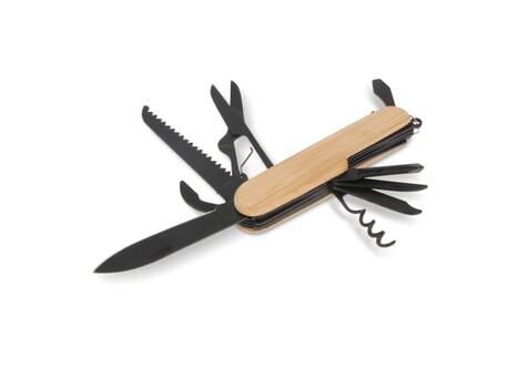 Multi-Tool-Bambus 9 Funktionen - Schwarz bedrucken, Art.-Nr. LT93409-N0002