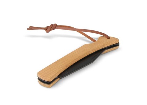 Taschenmesser aus Bambus - Schwarz bedrucken, Art.-Nr. LT93412-N0002