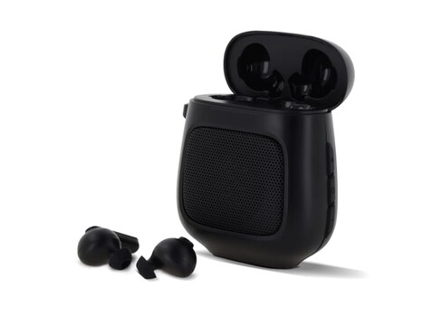 TruWireless Earbuds with Speaker 3W - Schwarz bedrucken, Art.-Nr. LT95013-N0002