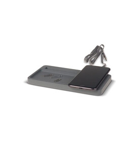 Limestone Desk organizer with wireless charger 5W - Grau bedrucken, Art.-Nr. LT95045-N0061