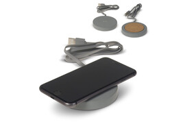 Round limestone Wireless charger 5W bedrucken, Art.-Nr. LT95046