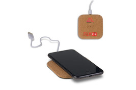 Square cork Wireless charger 5W bedrucken, Art.-Nr. LT95069