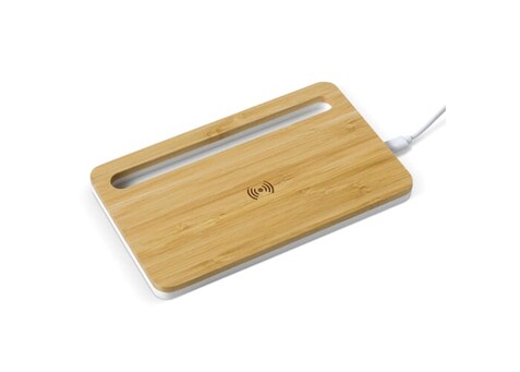 Kabellose Ladestation aus Bambus, 5W - Holz bedrucken, Art.-Nr. LT95095-N0093