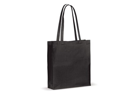 Umhängetasche baumwolle OEKO-TEX® 140g/m² 38x10x42cm - Schwarz bedrucken, Art.-Nr. LT95158-N0002