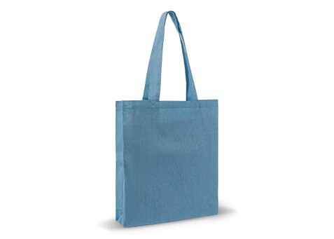 Einkaufstasche aus recycelter Baumwolle 38x42x10cm - Blau bedrucken, Art.-Nr. LT95199-N0011 Einkaufstasche aus recycelter Baumwolle 38x42x10cm - Blau bedrucken, Art.-Nr. LT95199-N0011
