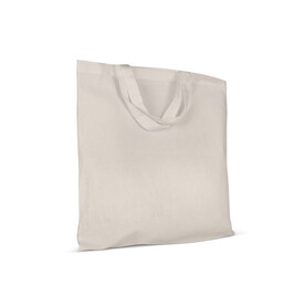 Tragetasche aus Baumwolle OEKO-TEX® 140g/m² 38x42cm kurze Henkel - Ecru bedrucken, Art.-Nr. LT95255-N0054