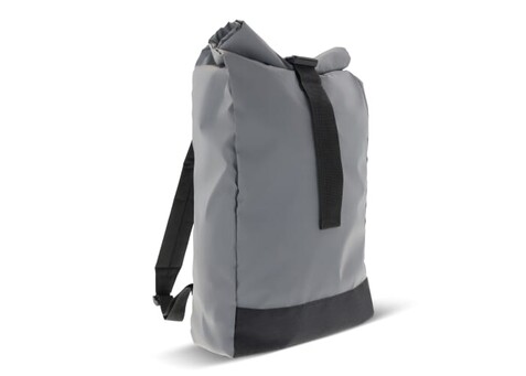 Reflektierender Rolltop-Rucksack 26x13x50cm - Grau bedrucken, Art.-Nr. LT95262-N0061