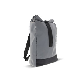 Reflektierender Rolltop-Rucksack 26x13x50cm - Grau bedrucken, Art.-Nr. LT95262-N0061