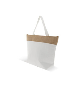 Strand-Kühltasche baumwolle/Jute 43x33x14 cm - Ecru bedrucken, Art.-Nr. LT95267-N0054