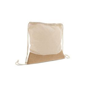 Rucksackbeutel Jute mit Baumwollschnüren 38x41cm - Ecru bedrucken, Art.-Nr. LT95270-N0054
