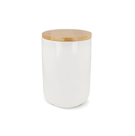 Vorratsdose Keramik &amp;amp; Bambus 900ml - Weiss bedrucken, Art.-Nr. LT95430-N0001