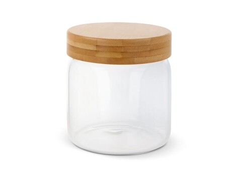 Kanister Glas &amp; Bambus 600ml - Transparent bedrucken, Art.-Nr. LT95431-N0004