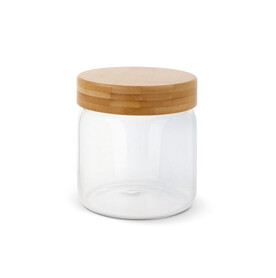 Kanister Glas &amp;amp; Bambus 600ml - Transparent bedrucken, Art.-Nr. LT95431-N0004