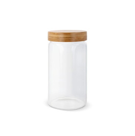 Kanister Glas &amp;amp; Bambus 1200ml - Transparent bedrucken, Art.-Nr. LT95433-N0004