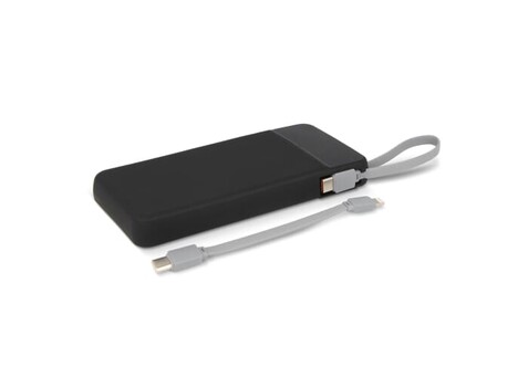 Ziara Powerbank with USB-C & Lightning Cable 10000mAh - Schwarz bedrucken, Art.-Nr. LT95502-N0002 Ziara Powerbank with USB-C & Lightning Cable 10000mAh - Schwarz bedrucken, Art.-Nr. LT95502-N0002