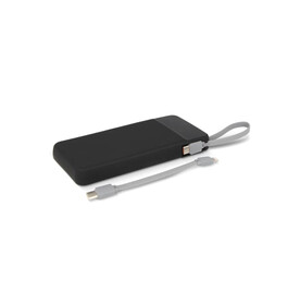 Ziara Powerbank with USB-C &amp;amp; Lightning Cable 10000mAh - Schwarz bedrucken, Art.-Nr. LT95502-N0002