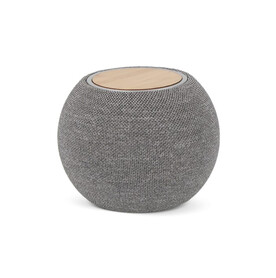5W Lautsprecher &amp;amp; 15W drahtloses Ladegerät R_PET &amp;amp; Bamboo - Grau bedrucken, Art.-Nr. LT95601-N0061