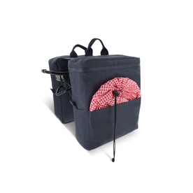 Picknick-Doppel-Fahrradtasche aus R-PET-Material - Dunkelblau bedrucken, Art.-Nr. LT95902-N0010
