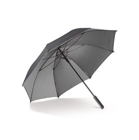 Luxus 25 Doppelkappenschirm mit automatischer Öffnung - Schwarz / Grau bedrucken, Art.-Nr. LT97101-N0261