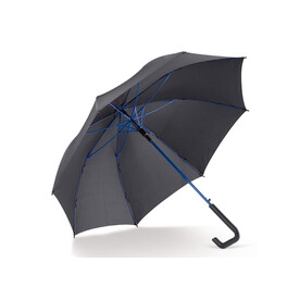 Stockschirm 23” selbstöffnend - Schwarz / Blau bedrucken, Art.-Nr. LT97109-N0211