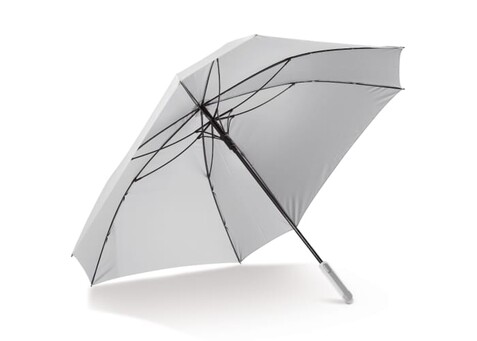 Luxus 27” quadratischer Regenschirm mit Hülle - Weiss bedrucken, Art.-Nr. LT97111-N0001