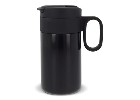 Isolierbecher Flow mit Griff 250ml - Schwarz bedrucken, Art.-Nr. LT98713-N0002