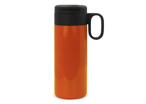 Isolierbecher Flow mit Griff 400ml - Orange bedrucken, Art.-Nr. LT98715-N0026