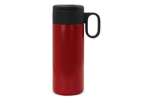 Isolierbecher Flow mit Griff 400ml - Rot bedrucken, Art.-Nr. LT98715-N0021