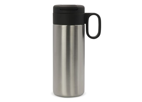 Isolierbecher Flow mit Griff 400ml - Silber bedrucken, Art.-Nr. LT98715-N0005