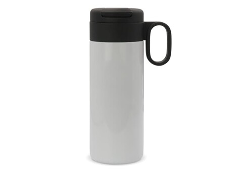 Isolierbecher Flow mit Griff 400ml - Weiss bedrucken, Art.-Nr. LT98715-N0001