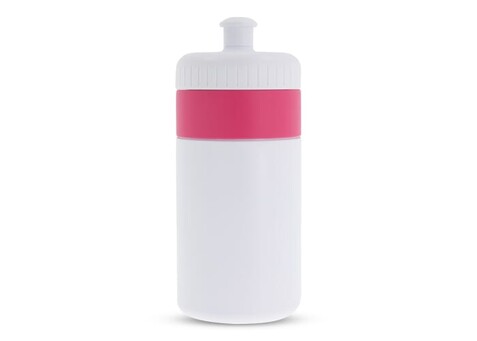 Sportflasche mit Rand 500ml - Weiss / Rosa bedrucken, Art.-Nr. LT98735-N0176 Sportflasche mit Rand 500ml - Weiss / Rosa bedrucken, Art.-Nr. LT98735-N0176